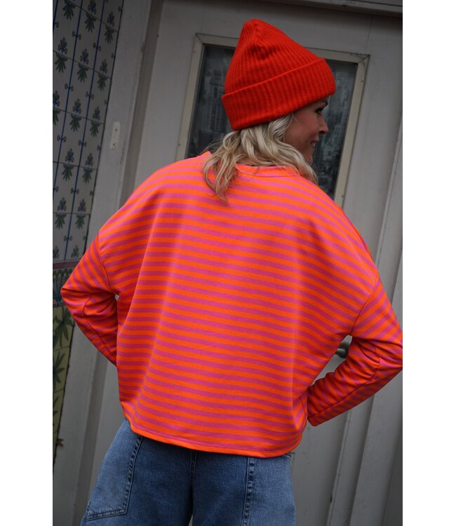 STREEP TOP KIM ROZE ORANJE