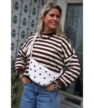 STREEP TOP JUUL BRUIN ECRU