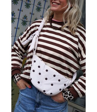 CROSS BODY TAS DOTS ECRU BRUIN