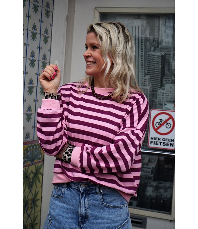 STREEP TOP JUUL AUBERGINE ROZE