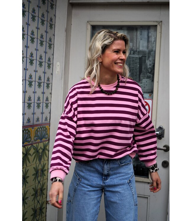 STREEP TOP JUUL AUBERGINE ROZE