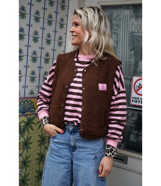 TEDDY GILET SELF LOVE BRUIN