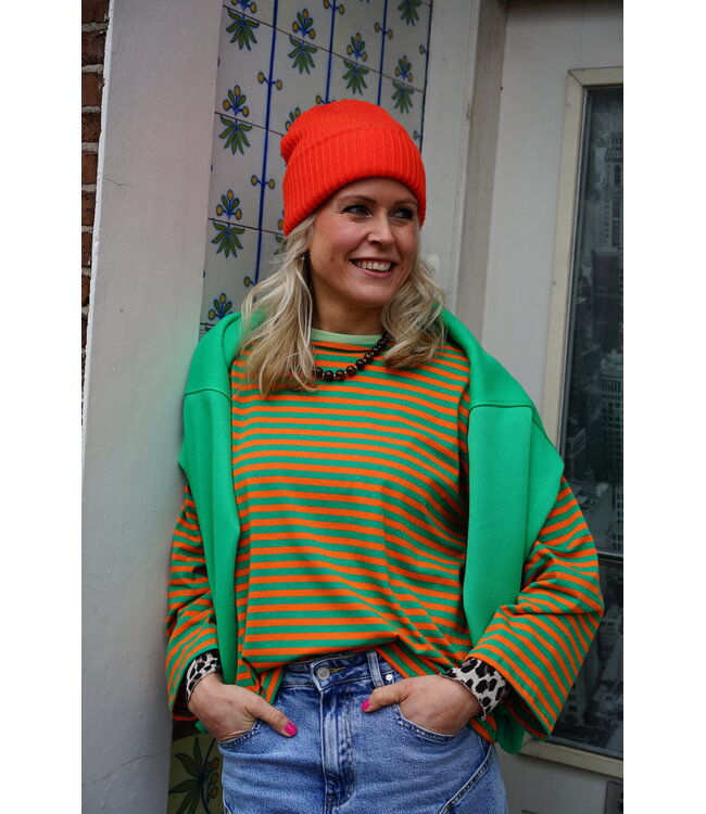 STREEP TOP SAAR ORANJE GROEN