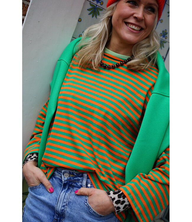 STREEP TOP SAAR ORANJE GROEN