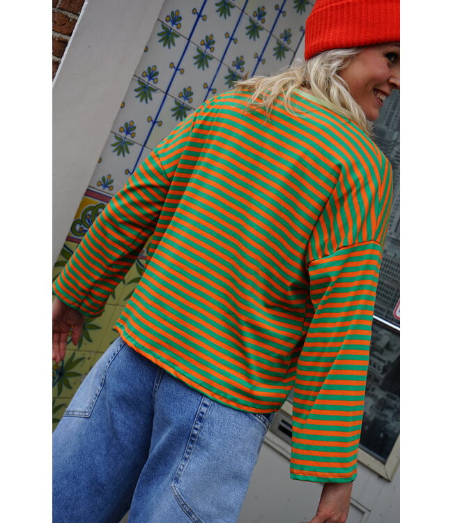 STREEP TOP SAAR ORANJE GROEN