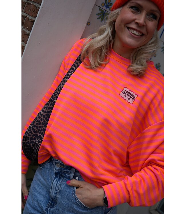 STREEP TOP AMOUR FUCHSIA ORANJE