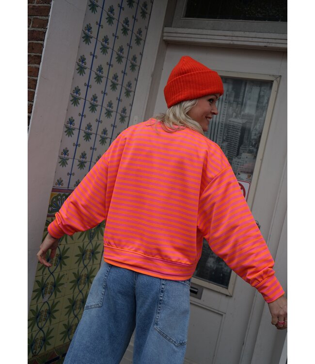 STREEP TOP AMOUR FUCHSIA ORANJE
