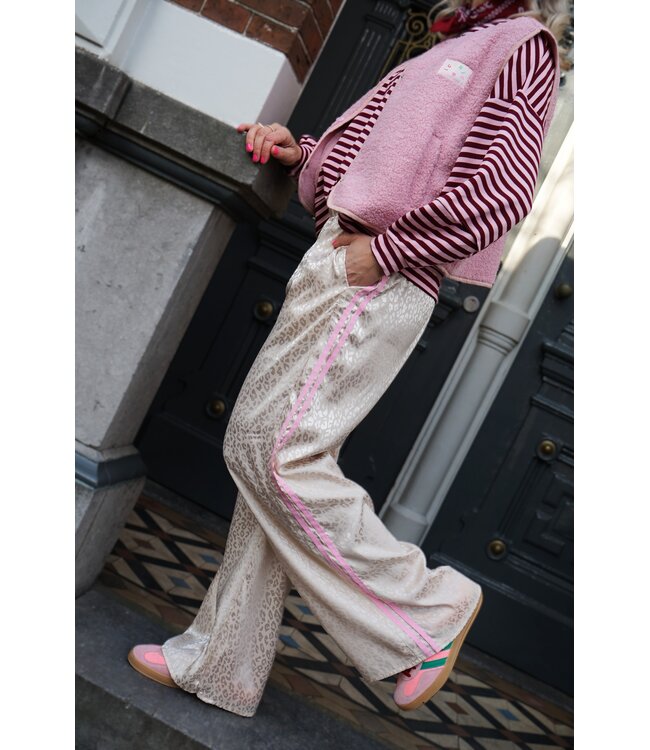 WIJDE BROEK LEOPARD BEIGE