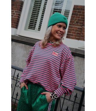 STREEP TOP LE MARAIS FUCHSIA GROEN