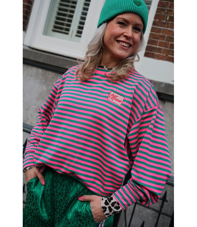 STREEP TOP LE MARAIS FUCHSIA GROEN