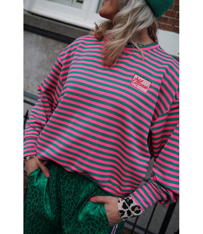 STREEP TOP LE MARAIS FUCHSIA GROEN