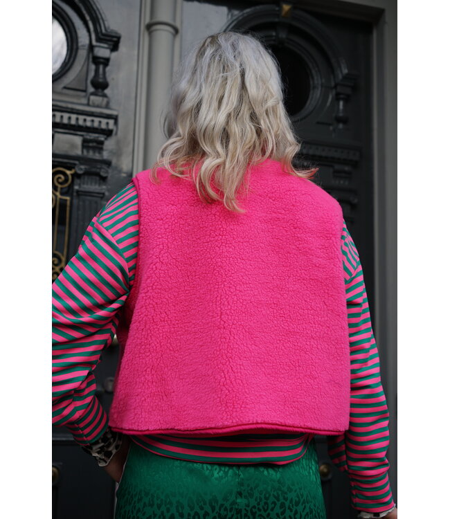 TEDDY GILET ICONIC FUCHSIA