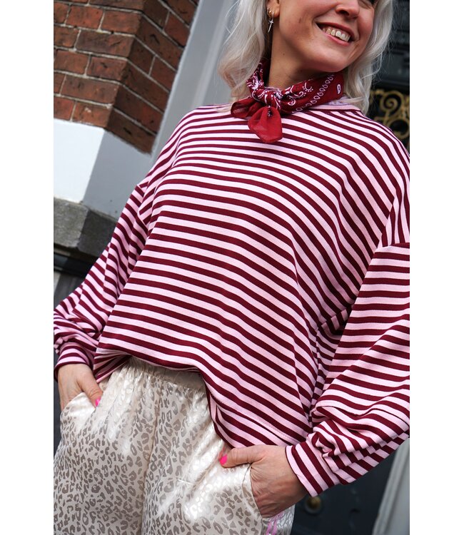 STREEP TOP BO BURGUNDY ROZE