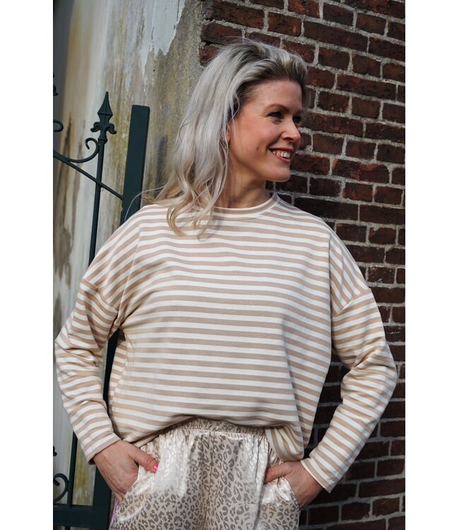 STREEP TOP KIM BEIGE ECRU