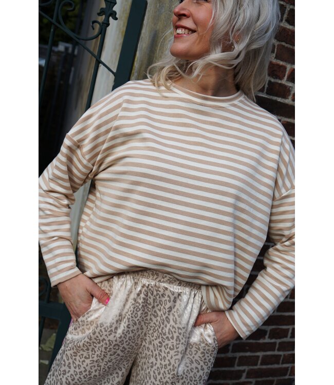 STREEP TOP KIM BEIGE ECRU
