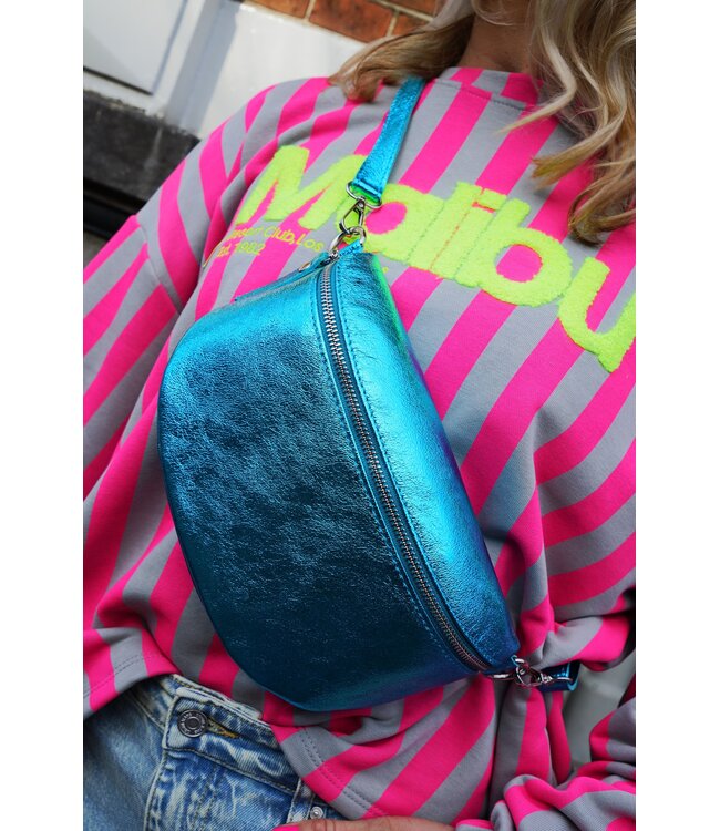 CROSSBODY TAS METALLIC BLAUW