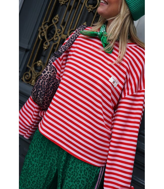 STREEP TOP CHERRY ROOD ROZE