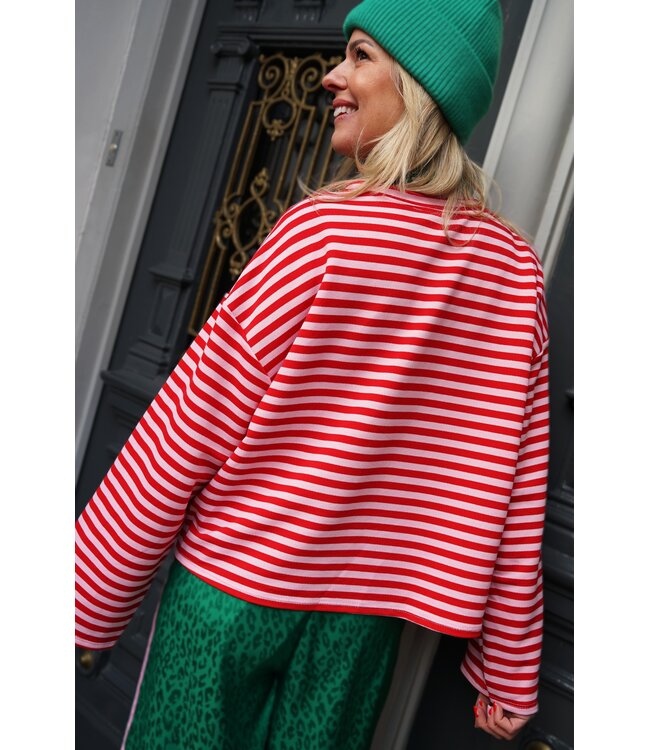 STREEP TOP CHERRY ROOD ROZE