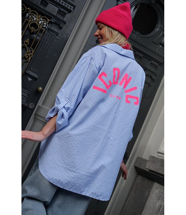 BLOUSE ICONIC BLAUW