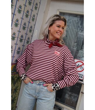 STREEP TOP LE MARAIS BURGUNDY ROZE