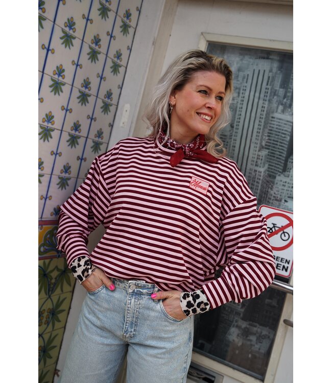 STREEP TOP LE MARAIS BURGUNDY ROZE