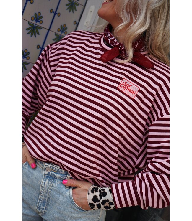STREEP TOP LE MARAIS BURGUNDY ROZE