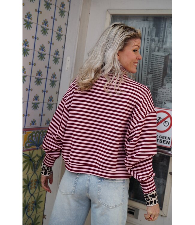 STREEP TOP LE MARAIS BURGUNDY ROZE