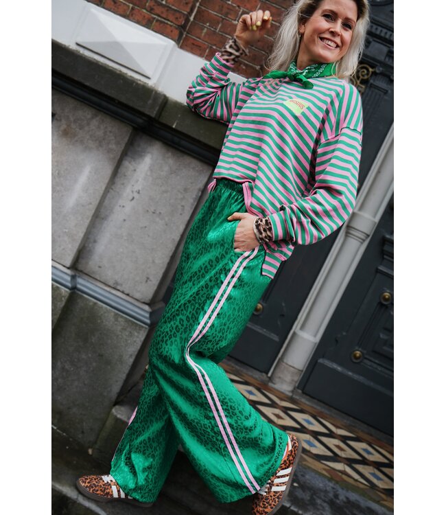 STREEP TOP BISOUS ROZE GROEN