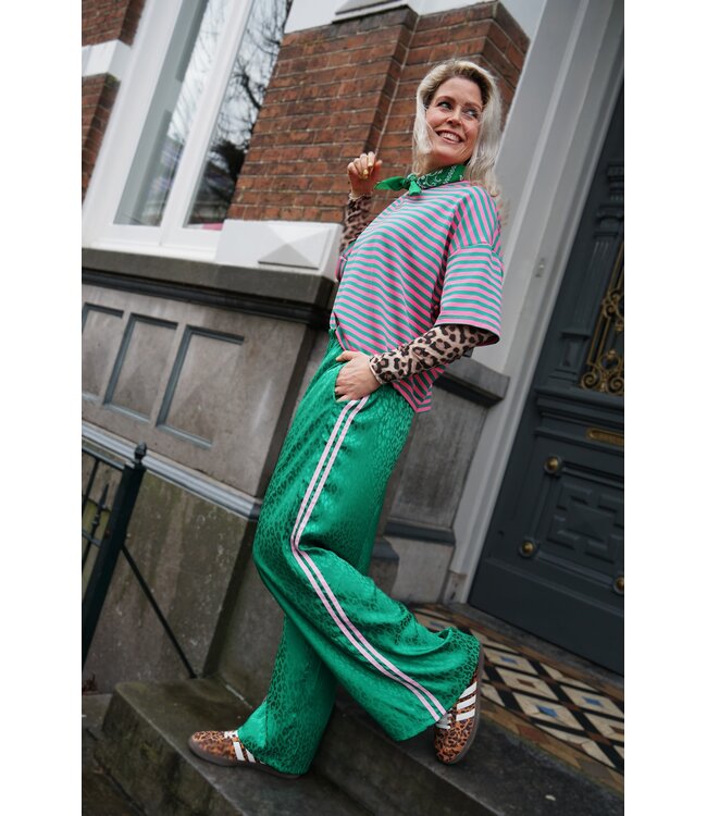 STREEP TOP EVI ROZE GROEN