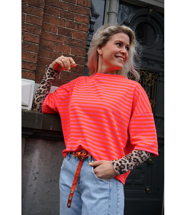 STREEP TOP EVI ORANJE ROZE