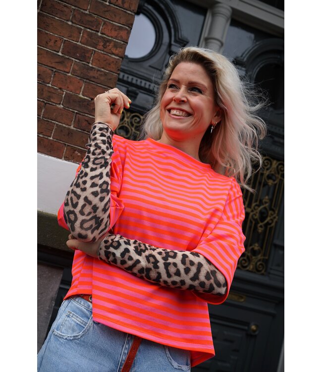 STREEP TOP EVI ORANJE ROZE