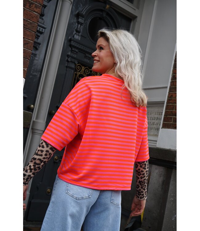STREEP TOP EVI ORANJE ROZE