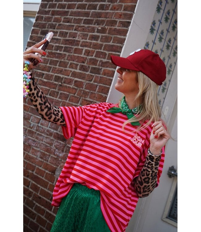 STREEP TOP BONJOUR ROOD ROZE