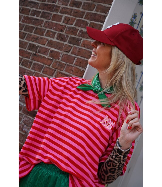 STREEP TOP BONJOUR ROOD ROZE
