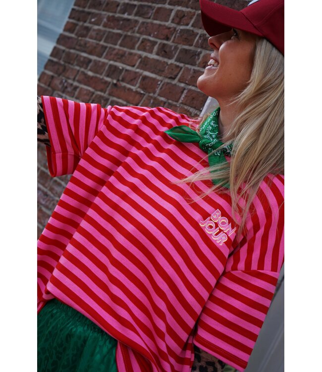 STREEP TOP BONJOUR ROOD ROZE