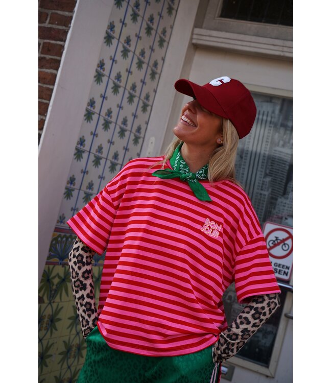 STREEP TOP BONJOUR ROOD ROZE