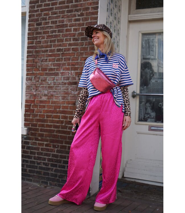 STREEP TOP BONJOUR BLAUW ROZE