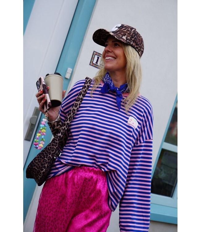 STREEP TOP ICONIC BLAUW ROZE