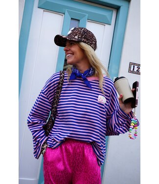 STREEP TOP ICONIC BLAUW ROZE