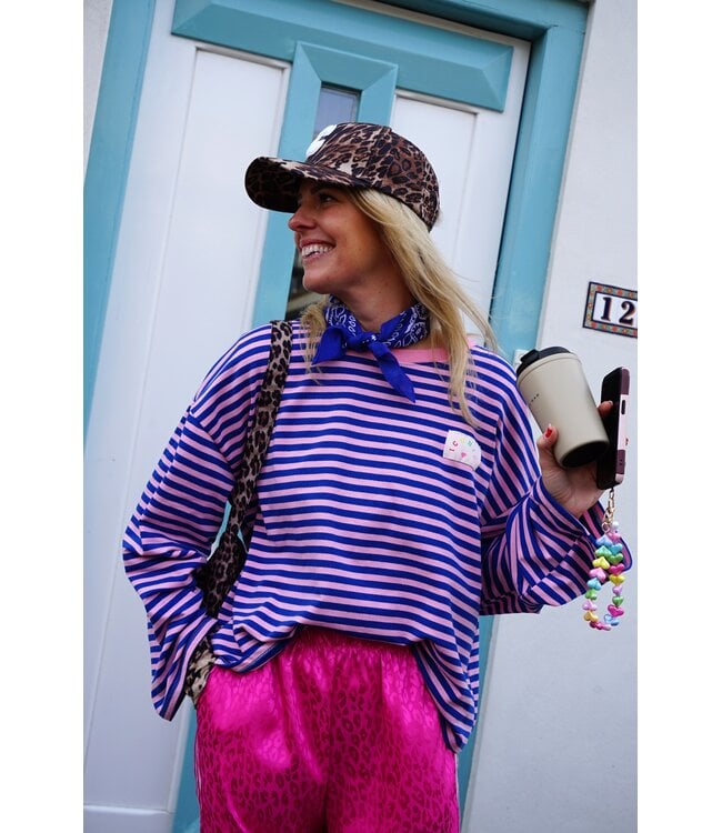 STREEP TOP ICONIC BLAUW ROZE