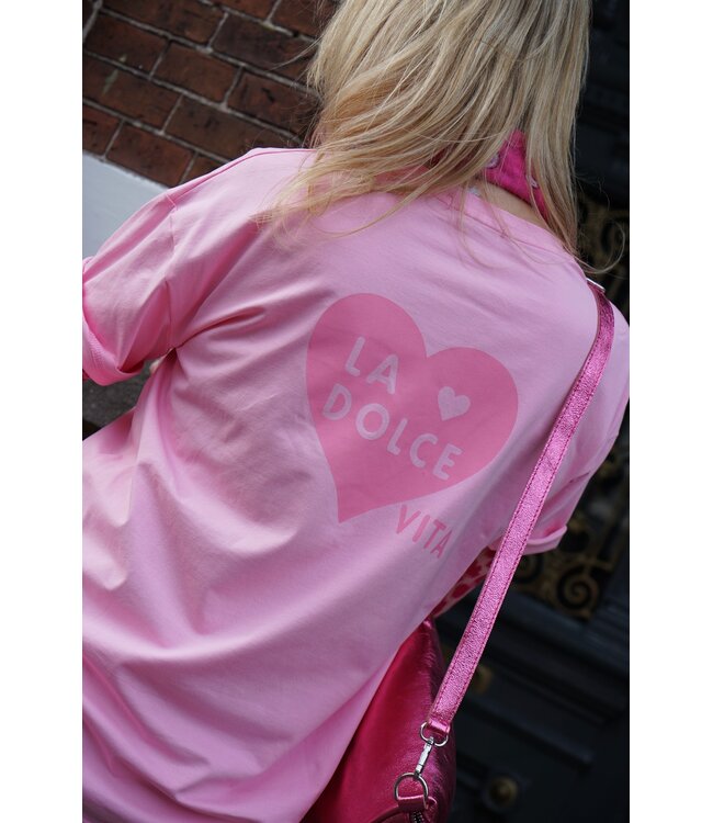 T-SHIRT LA DOLCE VITA ROZE