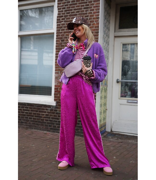 WIJDE BROEK LEOPARD MAGENTA