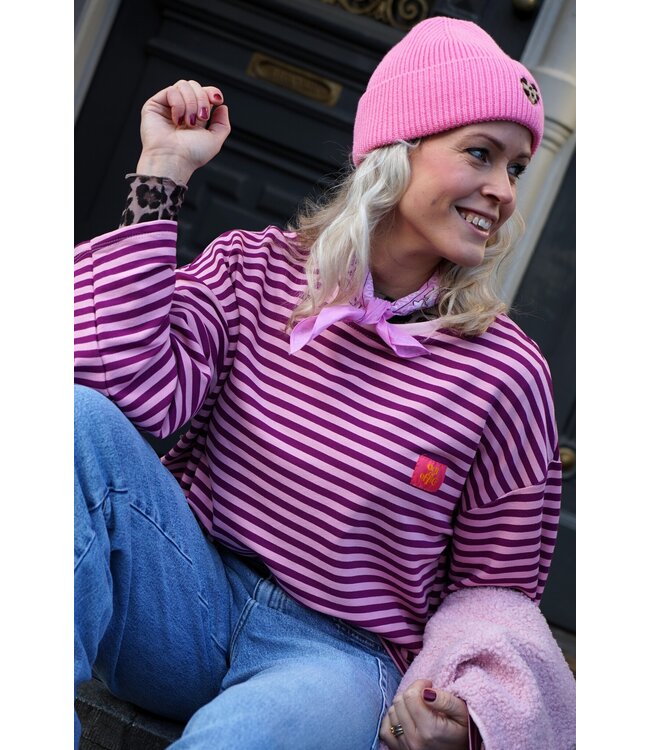 STREEP TOP OUT OF OFFICE AUBERGINE ROZE