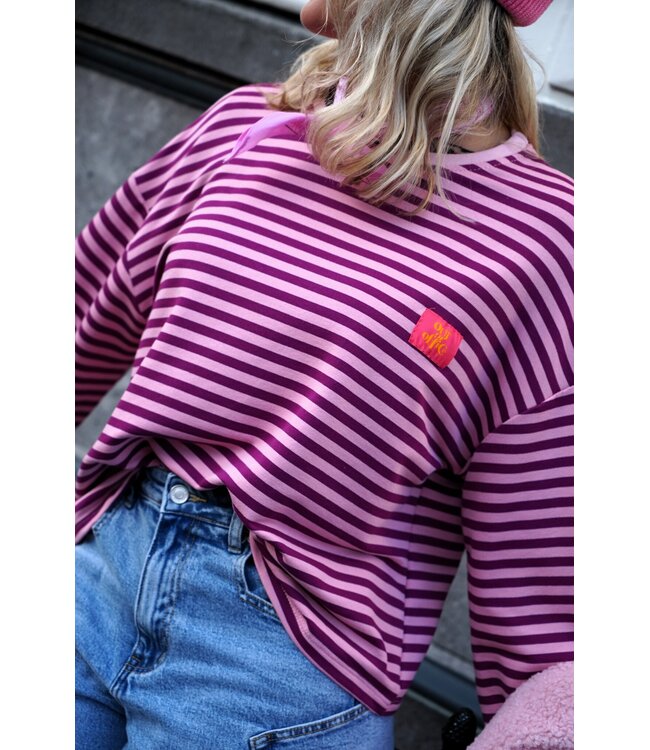 STREEP TOP OUT OF OFFICE AUBERGINE ROZE