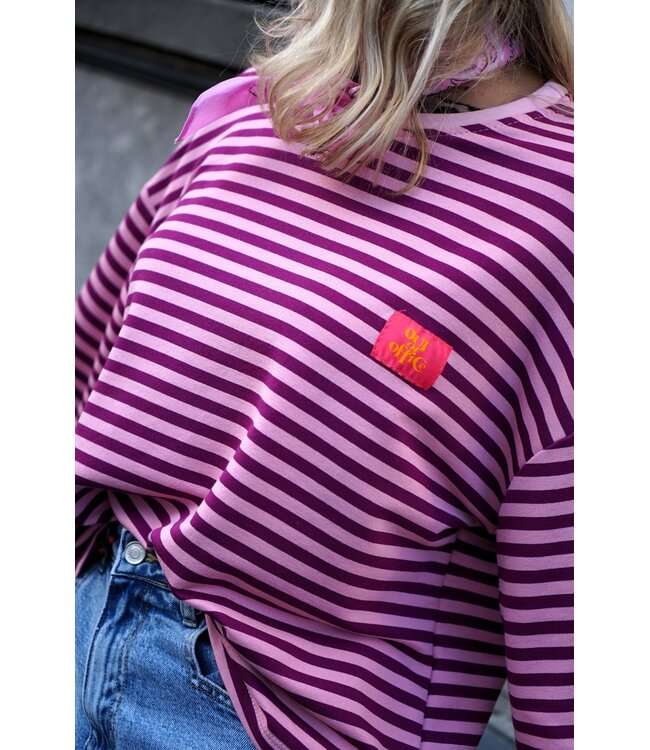 STREEP TOP OUT OF OFFICE AUBERGINE ROZE