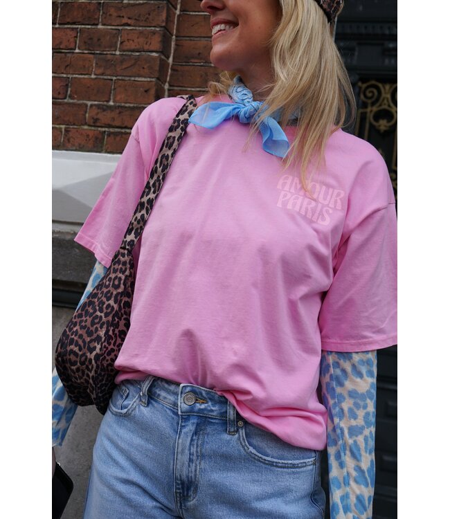 T-SHIRT AMOUR PARIS ROZE