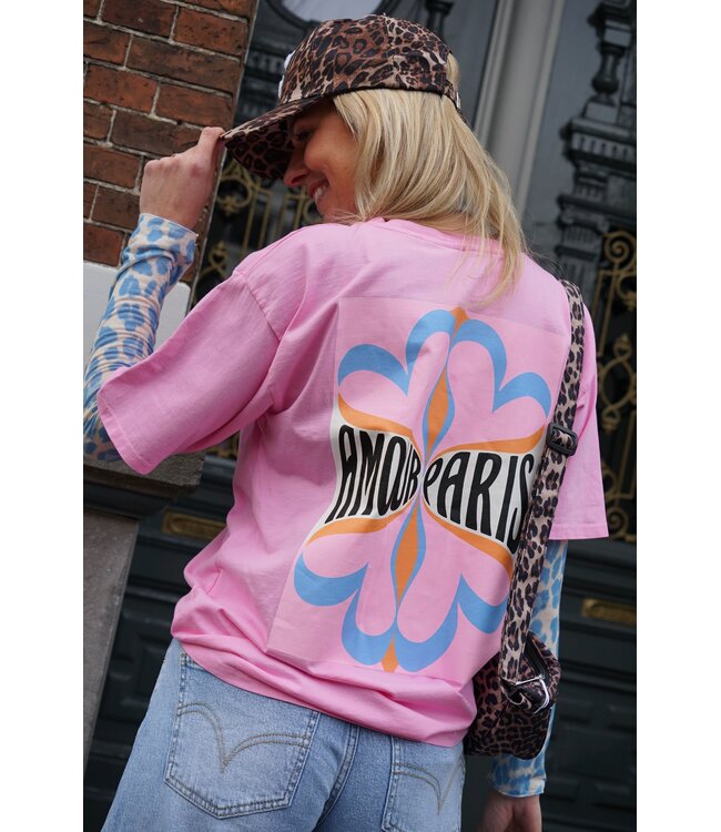 T-SHIRT AMOUR PARIS ROZE