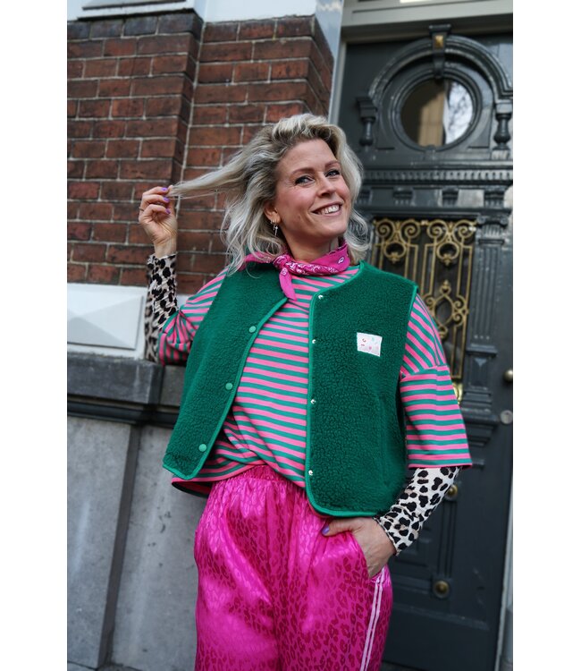 TEDDY GILET ICONIC GROEN