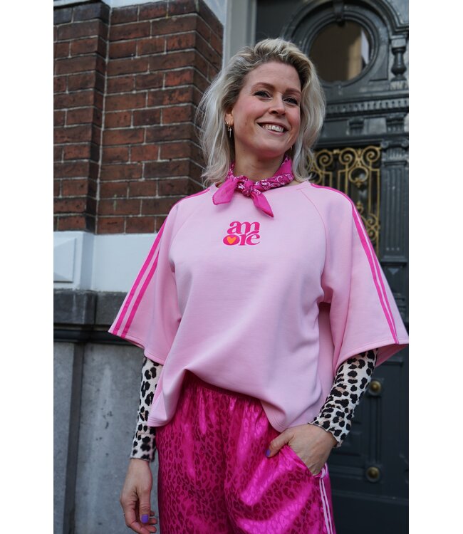 TOP ZIJSTREEP AMOUR ROZE