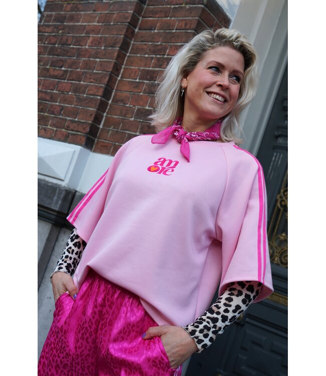 TOP ZIJSTREEP AMOUR ROZE